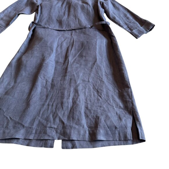 Go Silk 100% Linen Button-Down Shirt Dress w/ Belt 3/4 Sleeves Pockets Size XS - Picture 11 of 13